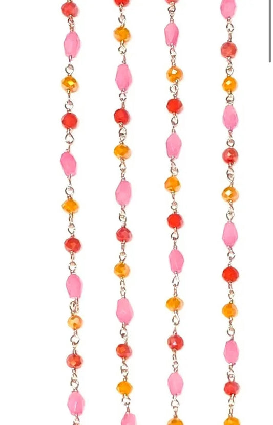 Collana pietre multiforme/multicolore Summer - Rosè