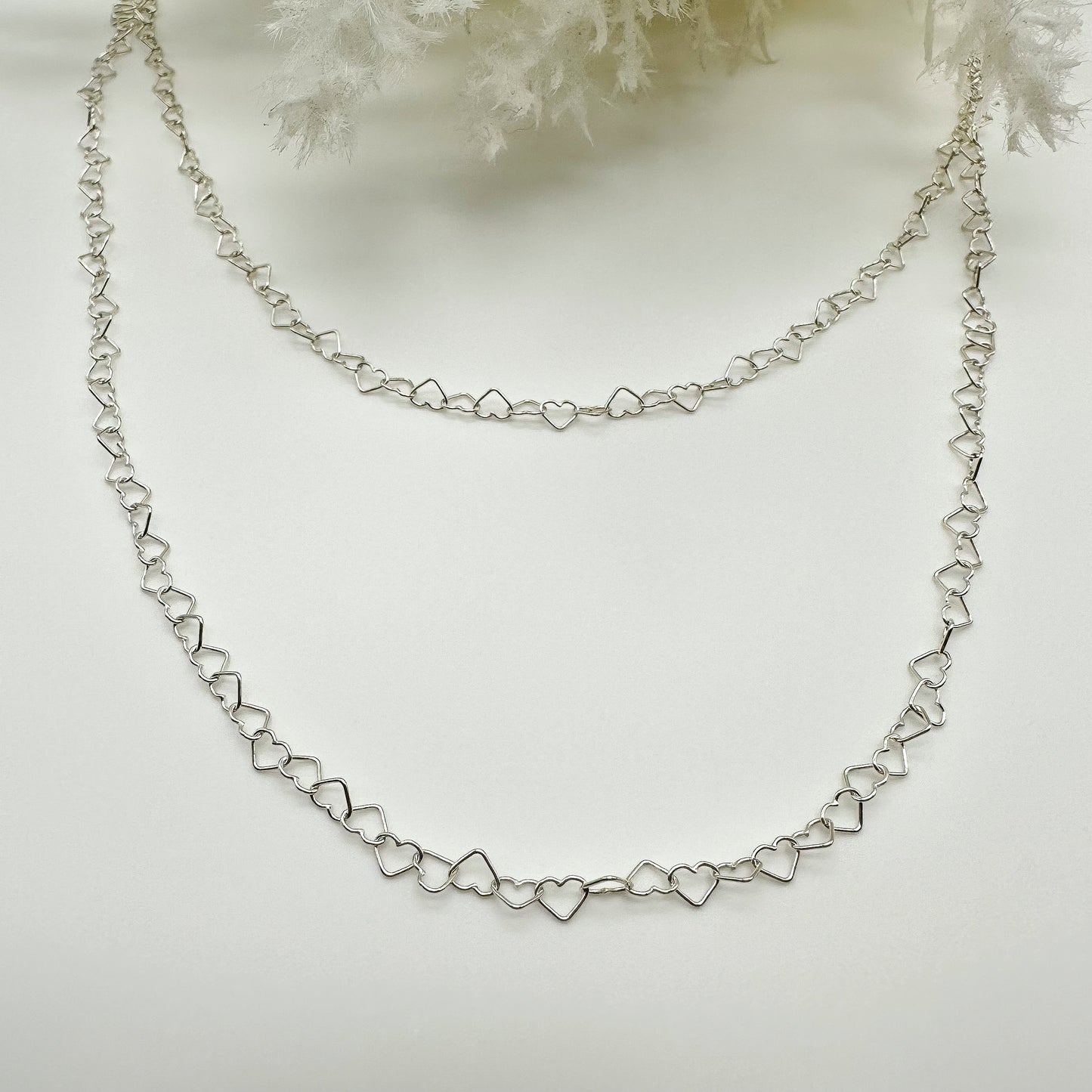 Collana lunga o doppia cuoricini - Silver