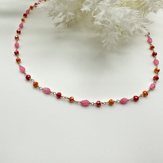Collana pietre multiforme/multicolore Summer - Rosè