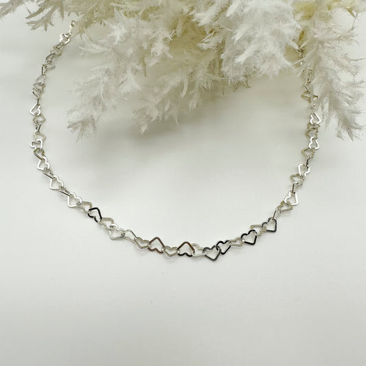 Collana girocollo cuoricini - Silver