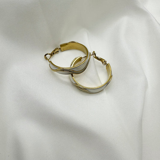 Orecchini cerchio bianchi - Gold