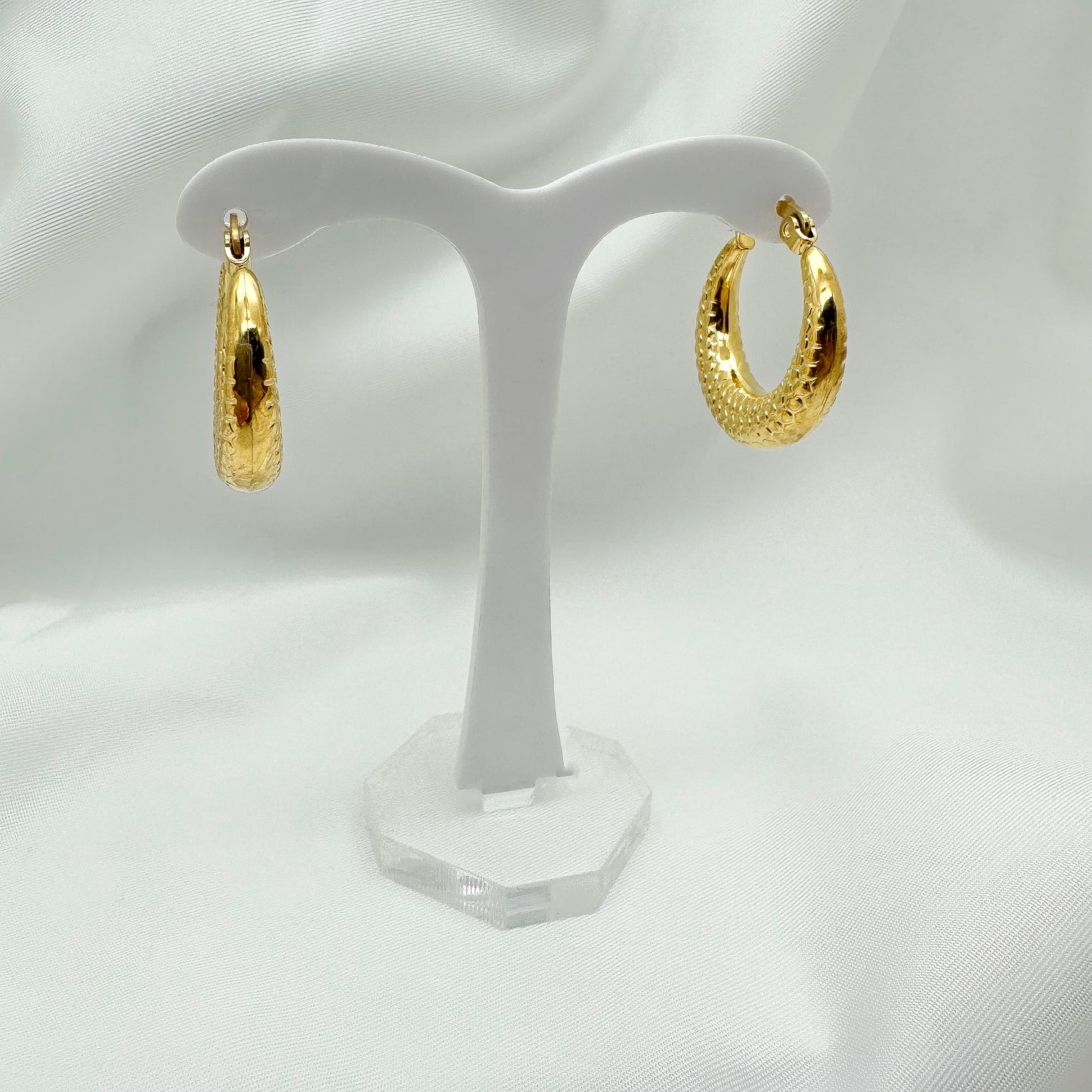 Orecchini cerchi effetto serpente - Gold