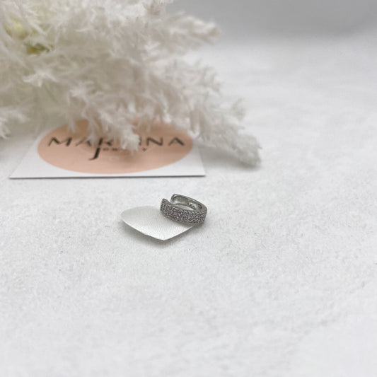Orecchino Earcuff zirconi 4 file - Silver