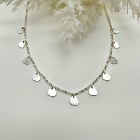 Collana girocollo cuoricini pendenti - Silver