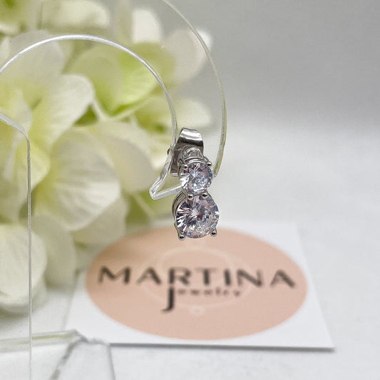 Orecchini doppio punto luce - Silver