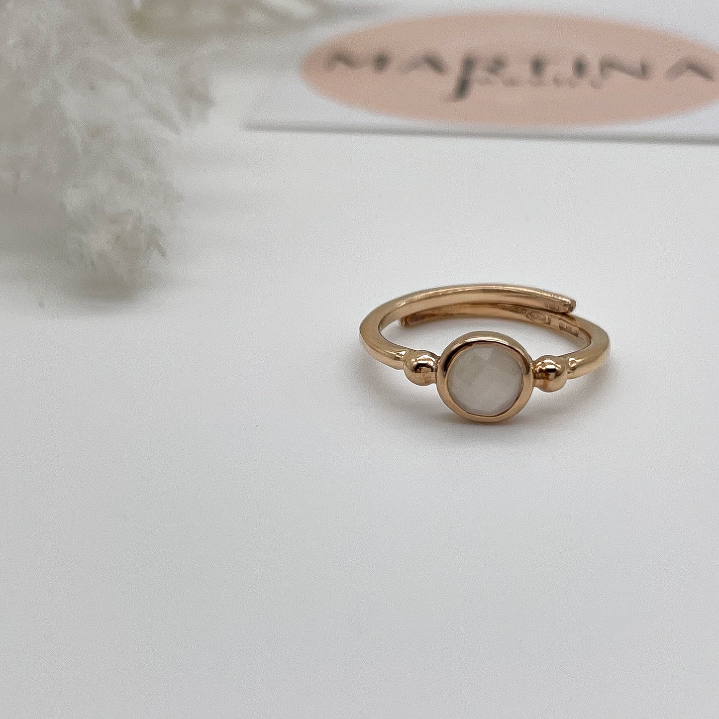Anello pietra di luna - Rosè