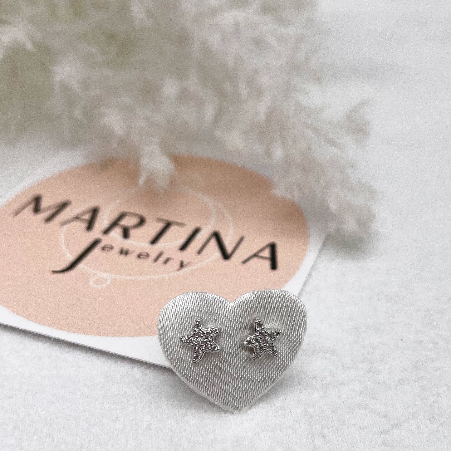 Orecchino Stella marina e zirconi - Silver