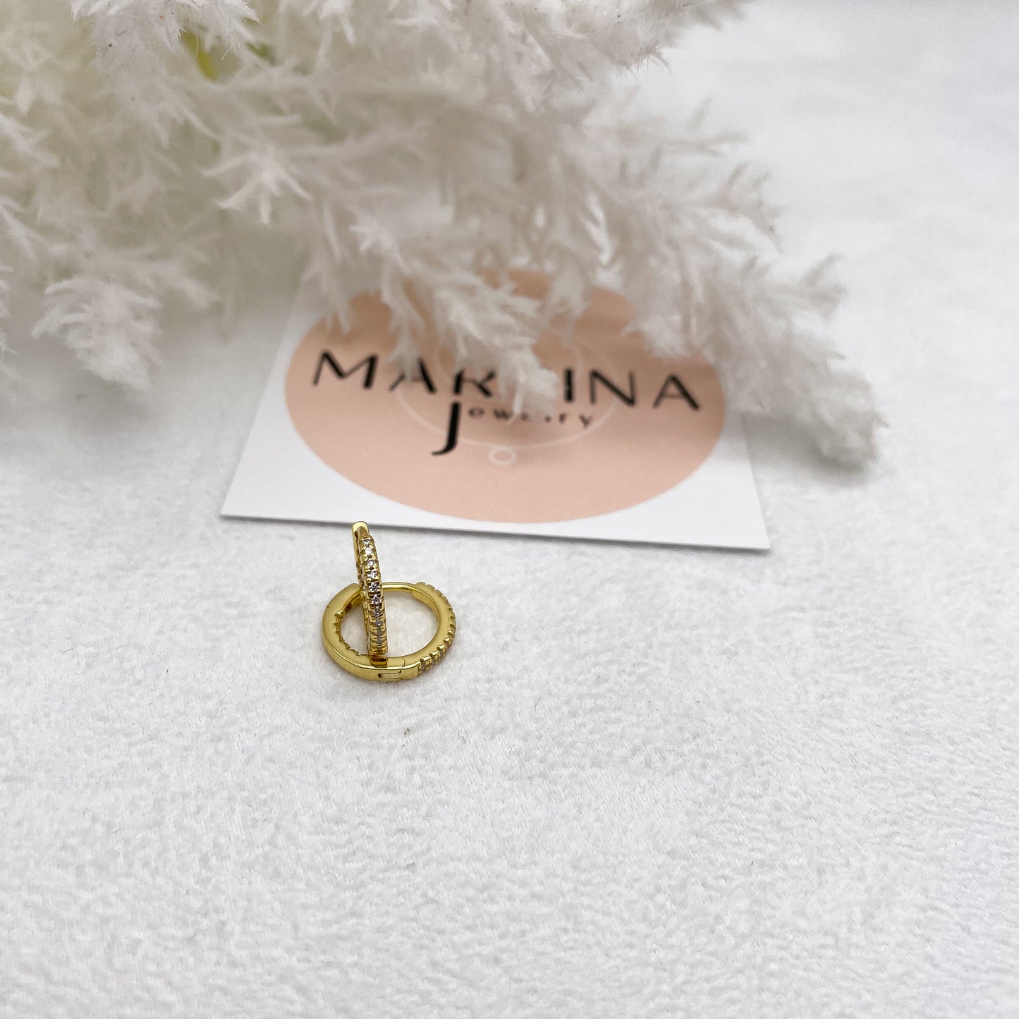 Orecchino cerchietto zirconato - Gold