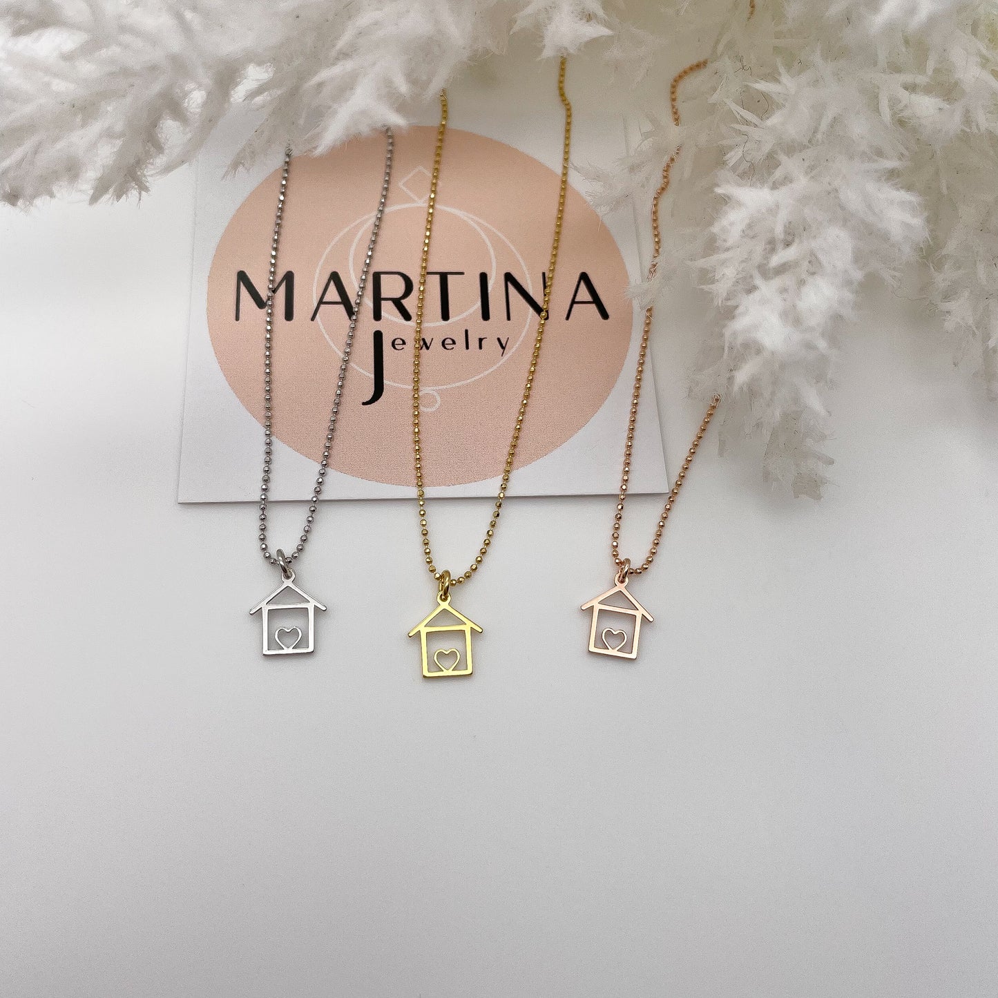 Collana casetta cuore - Silver