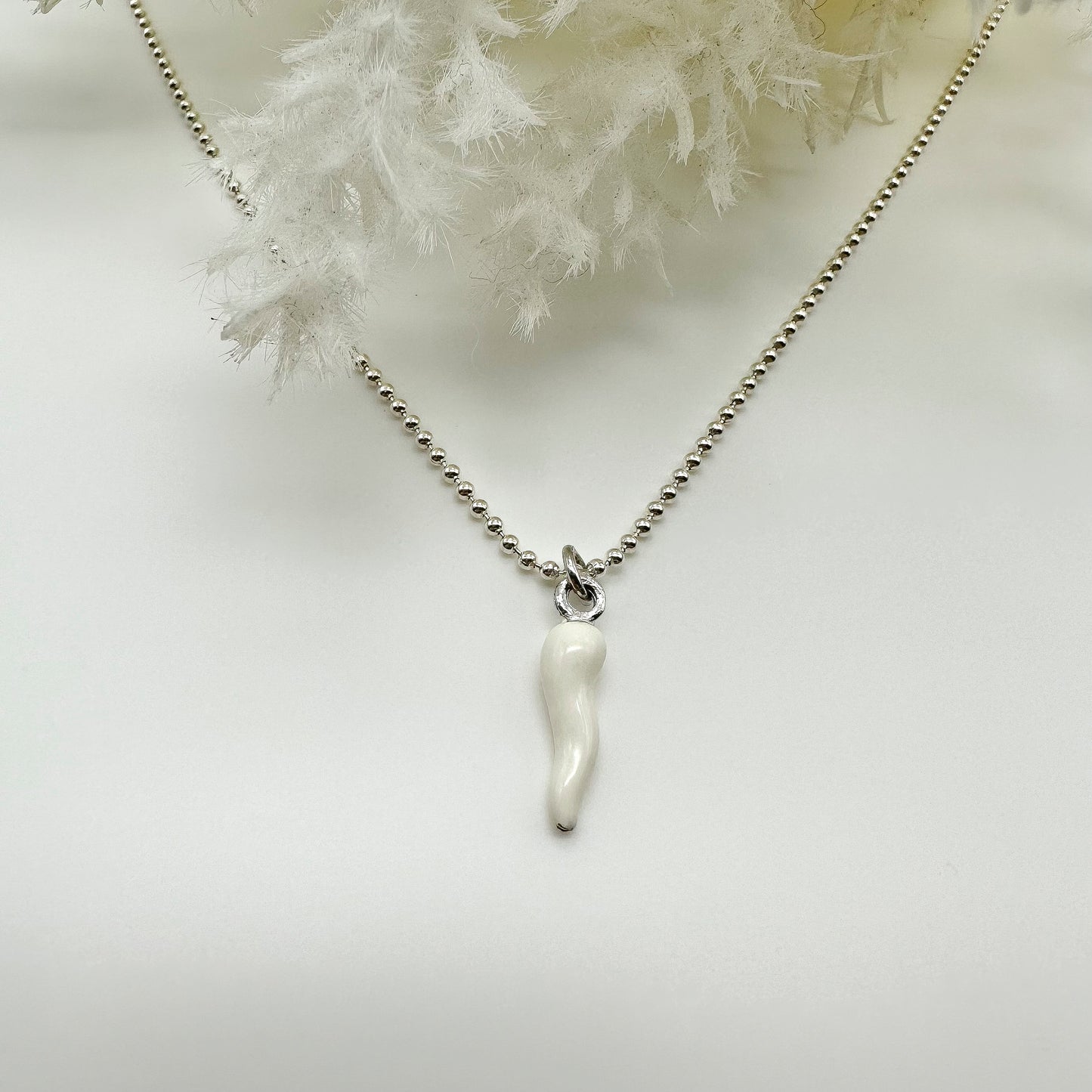 Collana Cornetto Bianco - Silver