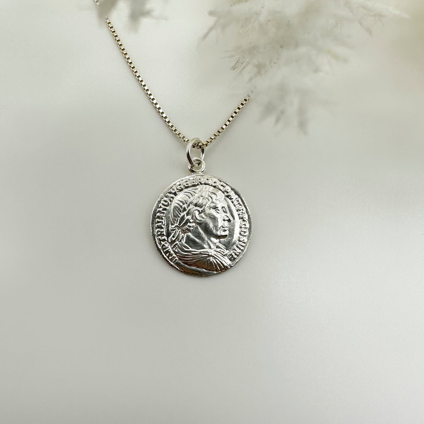 Collana moneta grande - Silver