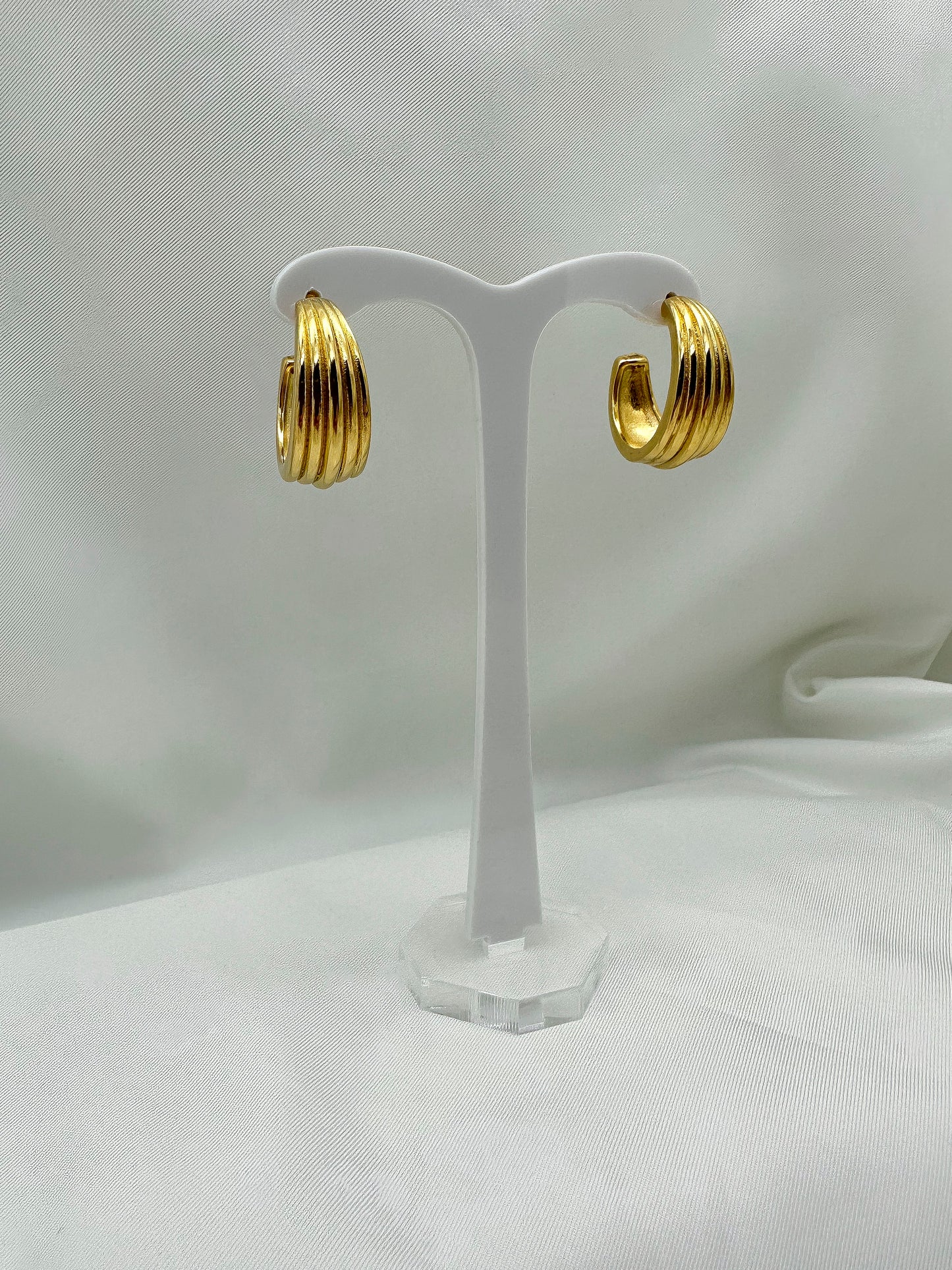 Orecchini cerchi striati - Gold