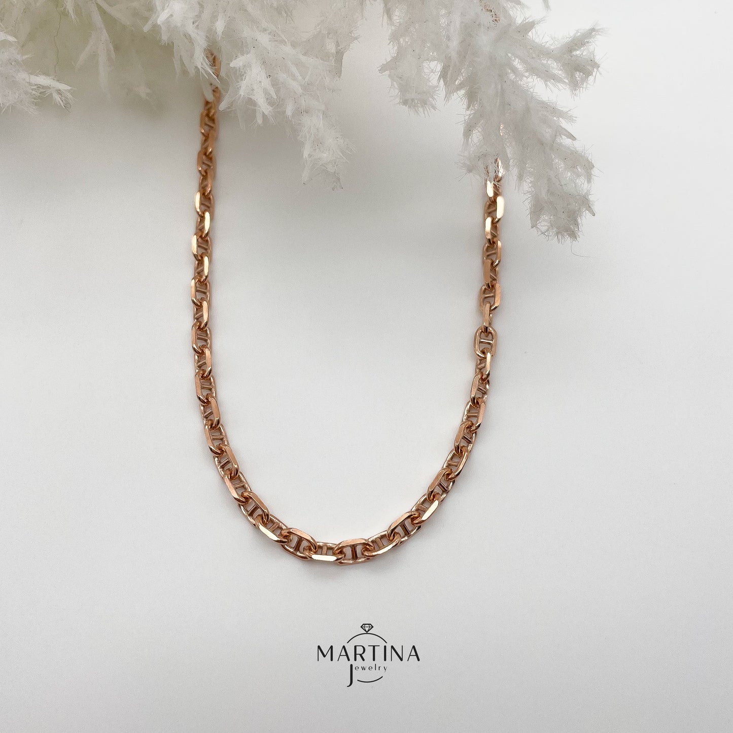 Collana girocollo maglia marina - Rosè