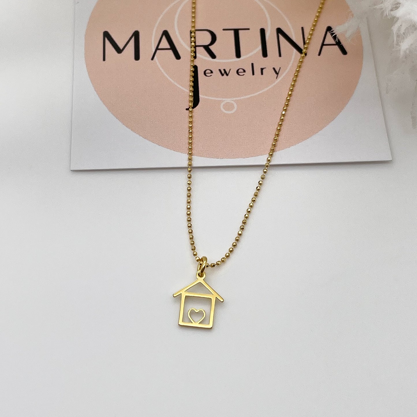 Collana casetta cuore - Gold