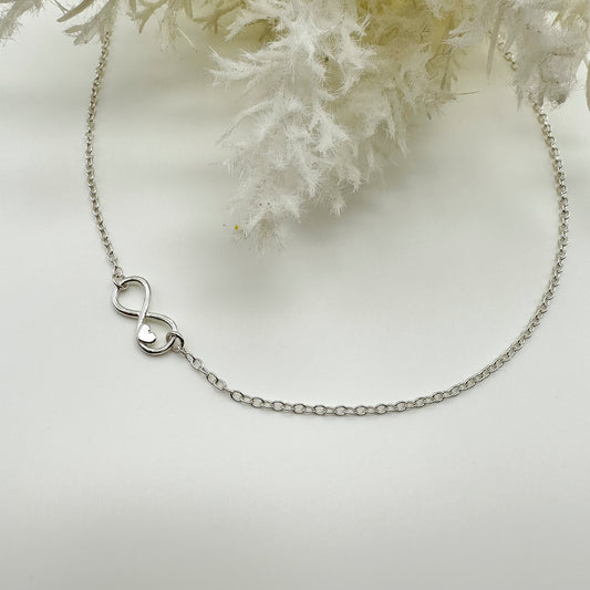 Collana girocollo Infinito cuore - Silver