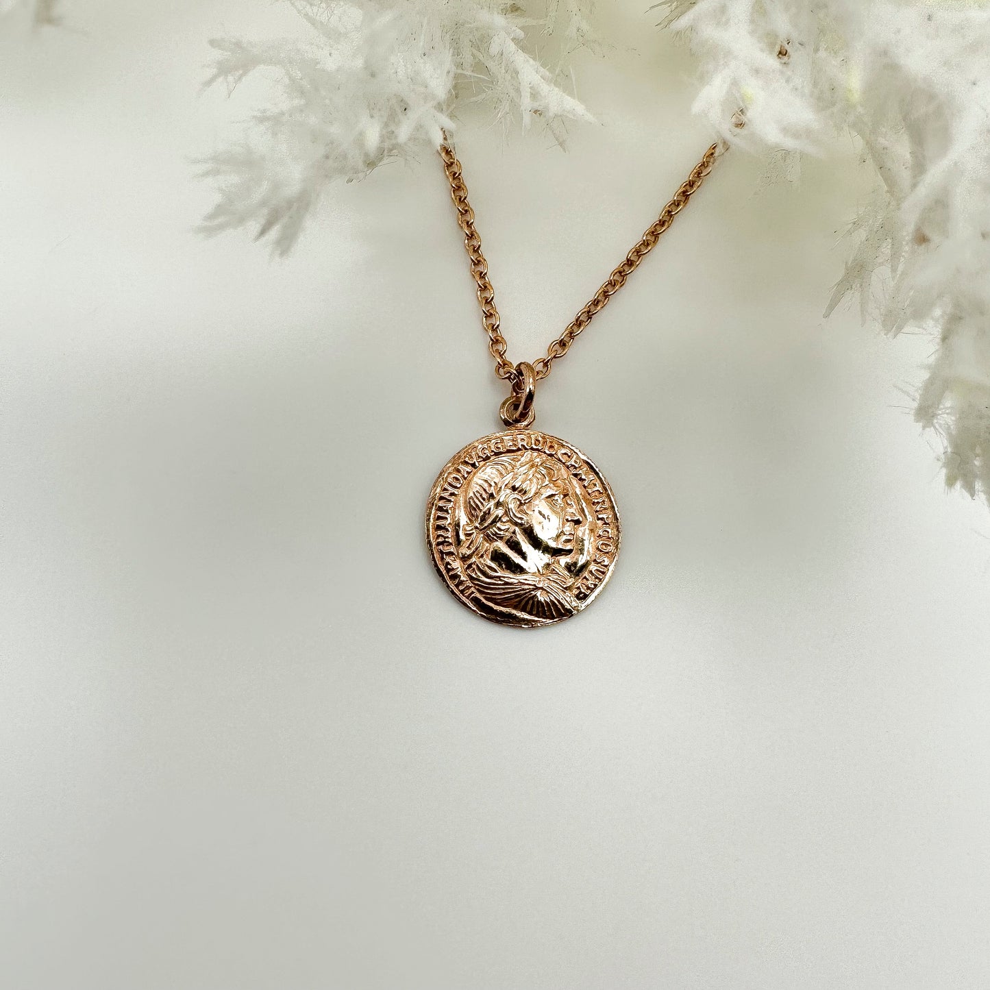 Collana moneta grande - Rosè