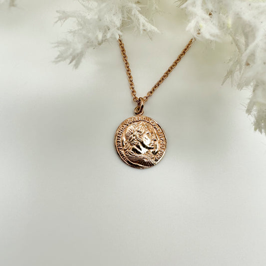 Collana moneta grande - Rosè