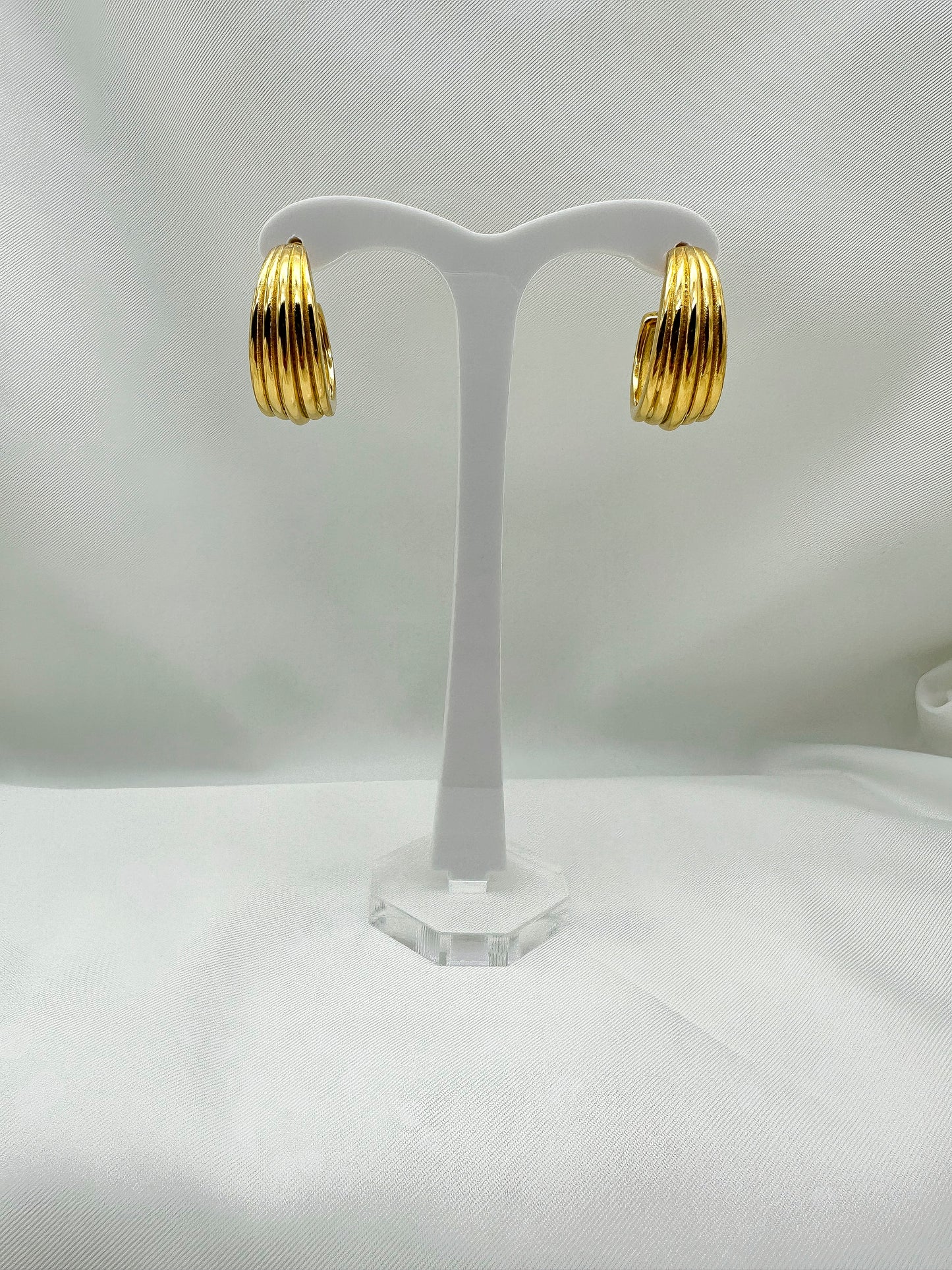 Orecchini cerchi striati - Gold