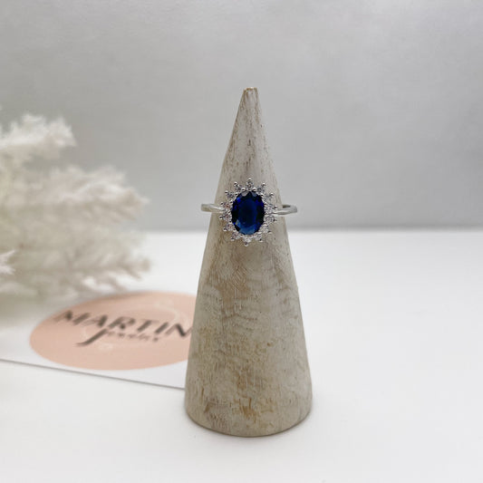 Anello Kate centrale Blu - Silver