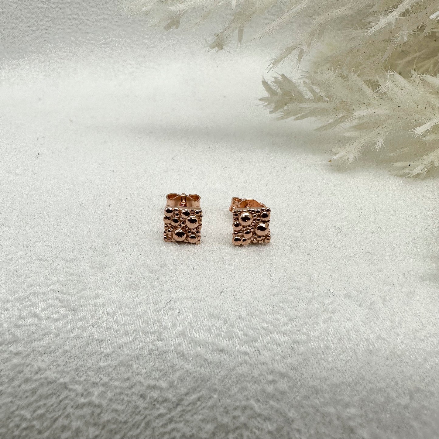 Orecchini modello Bolle - quadratino Rosè