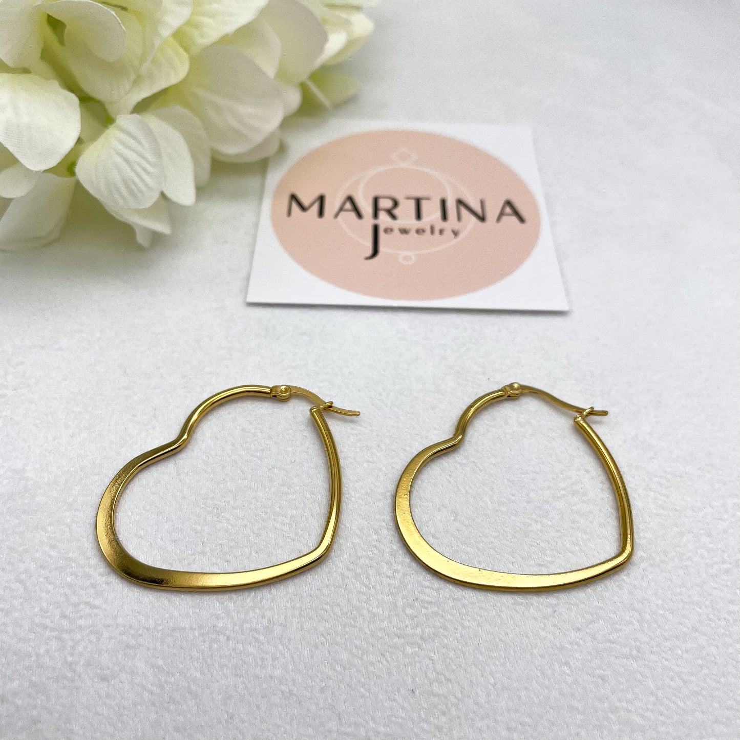 Orecchini cerchi cuore - Gold