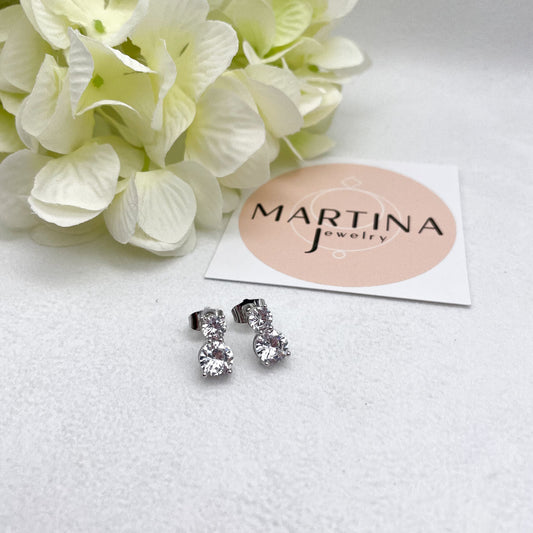 Orecchini doppio punto luce - Silver