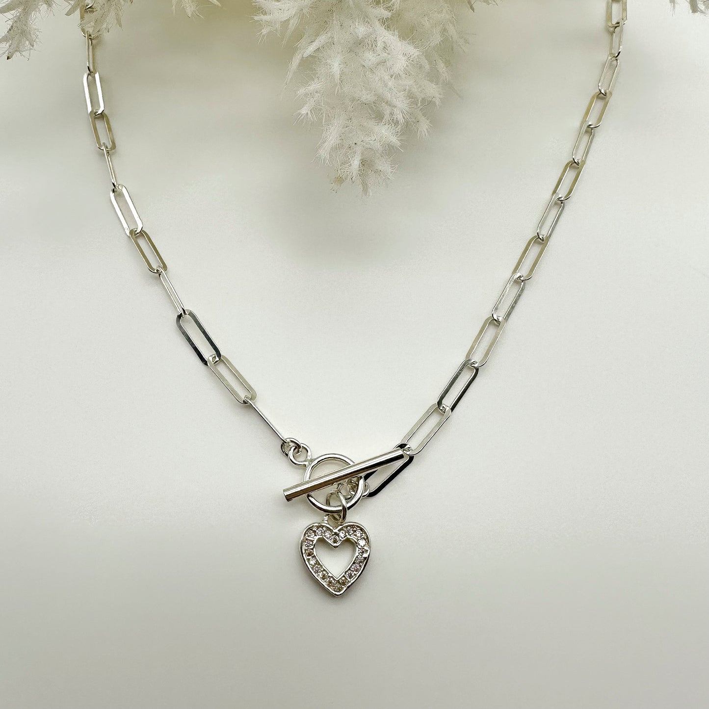 Collana graffetta con cuore - Silver