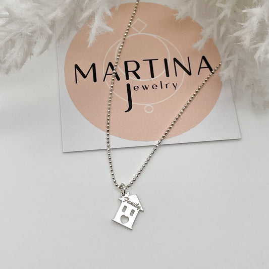 Collana casetta scritta “Family” - Silver
