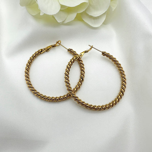 Orecchini cerchi torchon - Gold