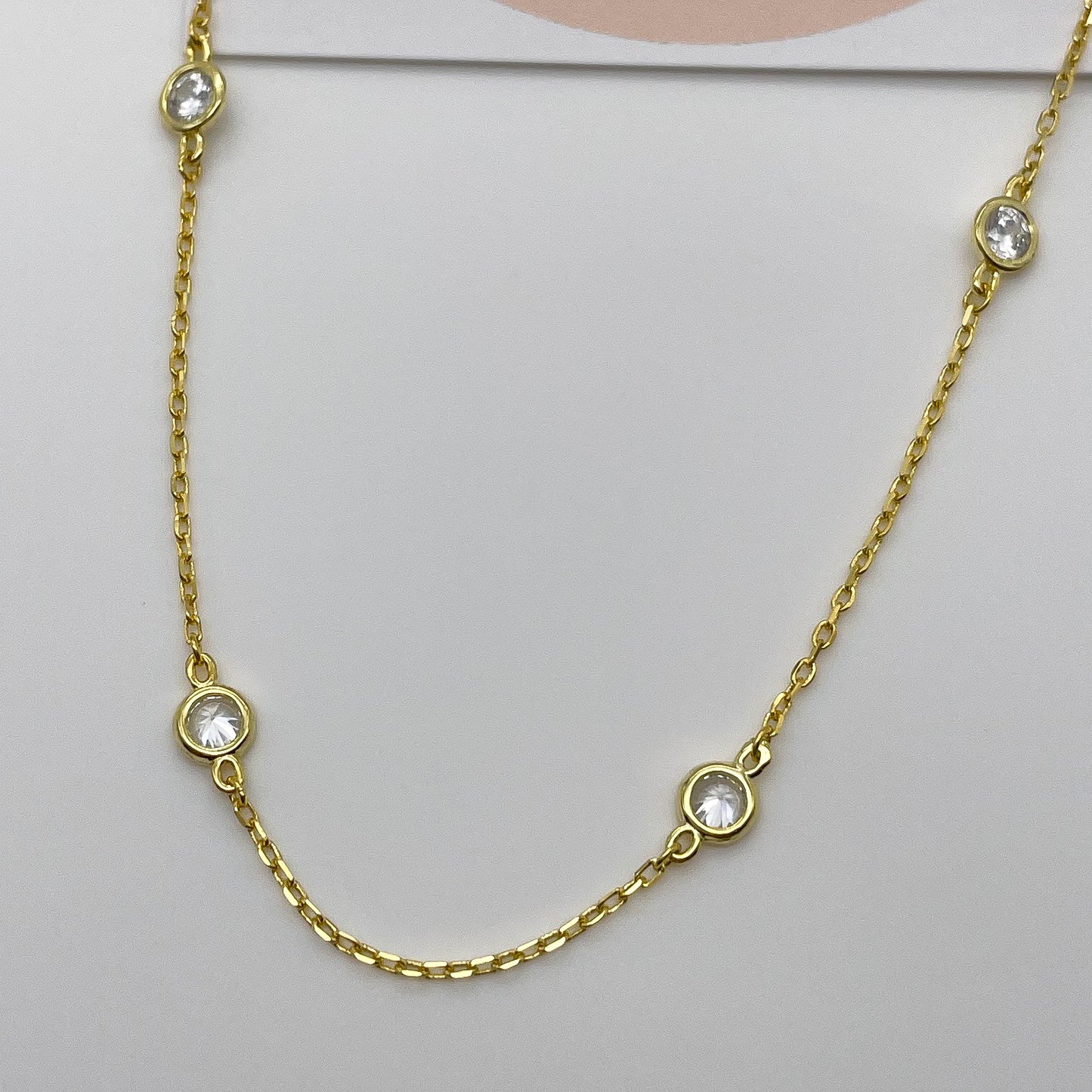 Collana girocollo punti luce zirconi bianchi - Gold