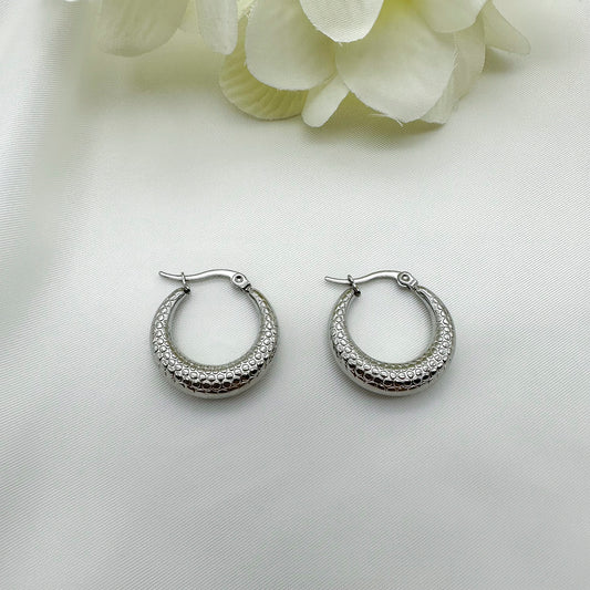 Orecchini cerchi effetto serpente - Silver